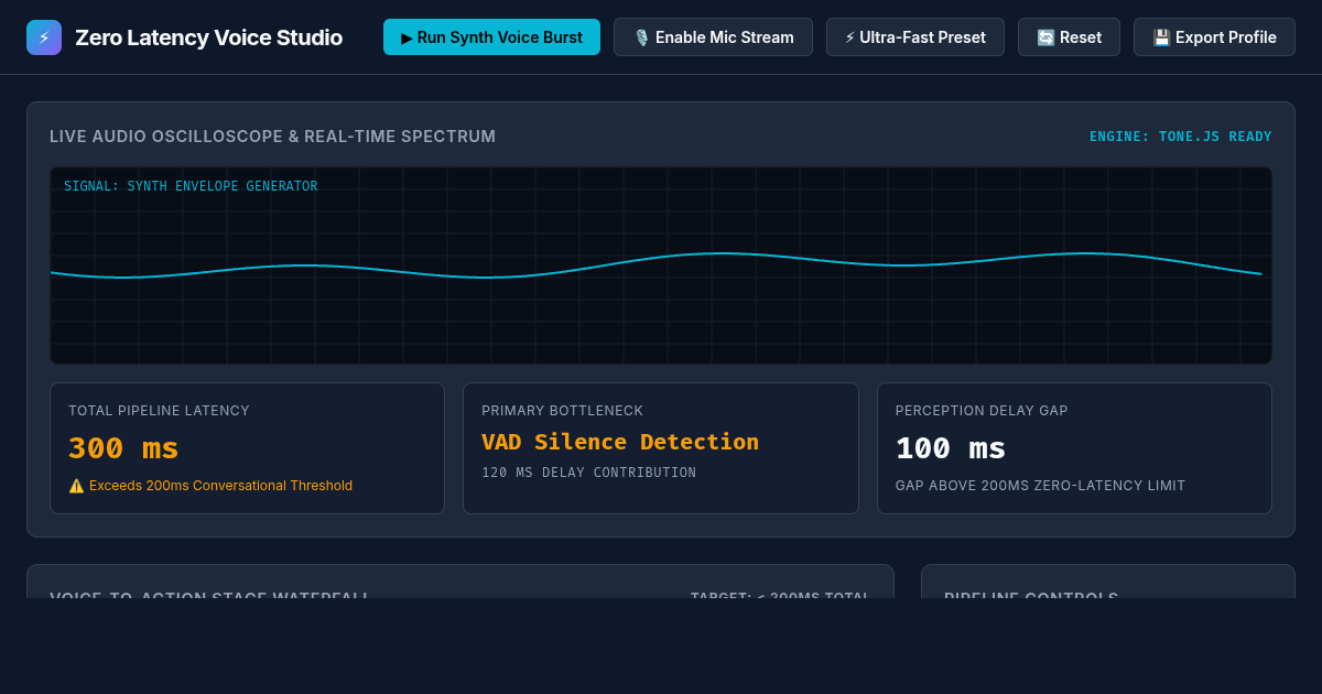 Zero Latency Voice-to-Action Pipeline Studio preview