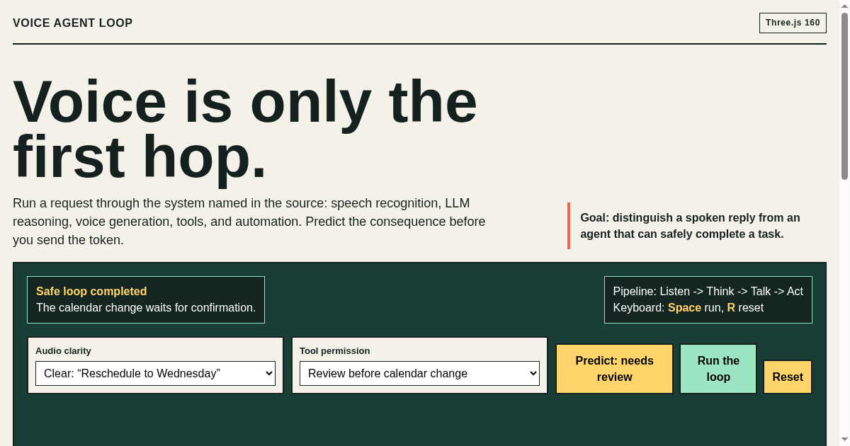 Voice Agent Loop Lab preview