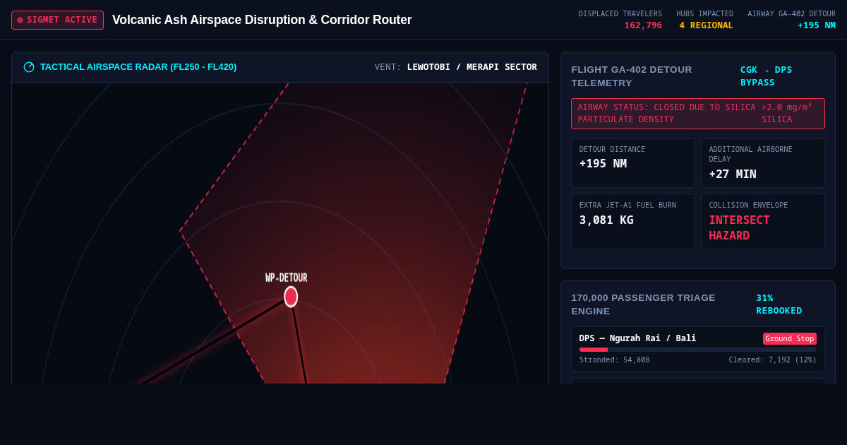 Volcanic Ash Airspace Disruption & Corridor Router preview