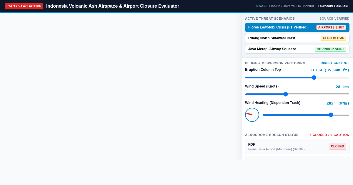 Indonesia Volcanic Ash Airspace & Airport Closure Evaluator preview