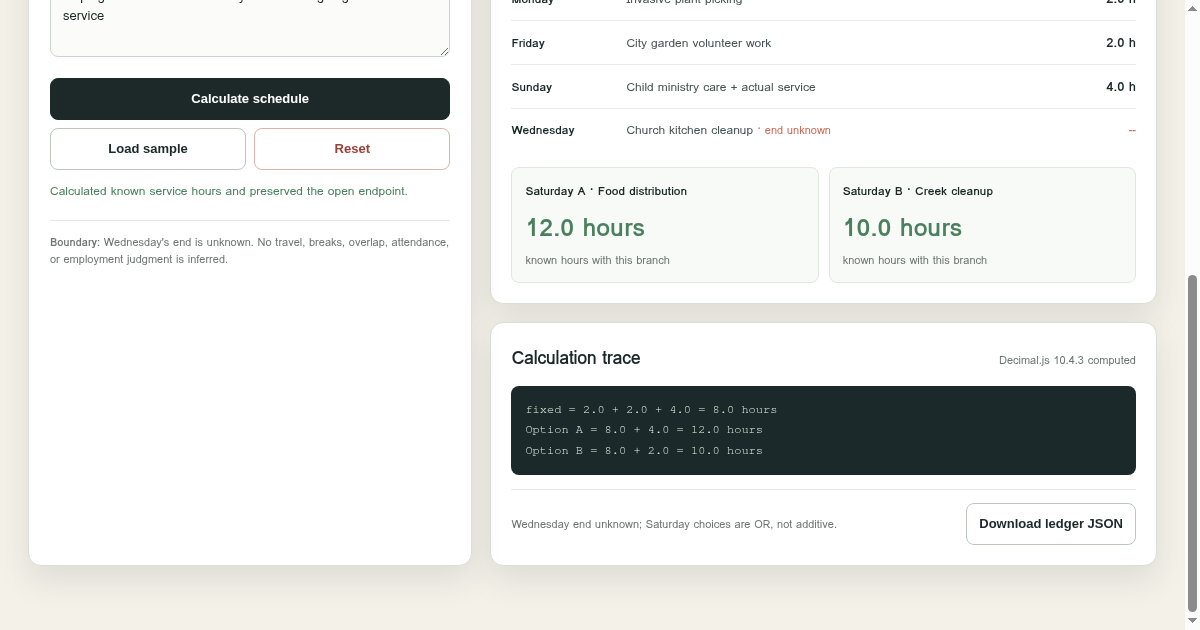 Volunteer Hours Ledger preview