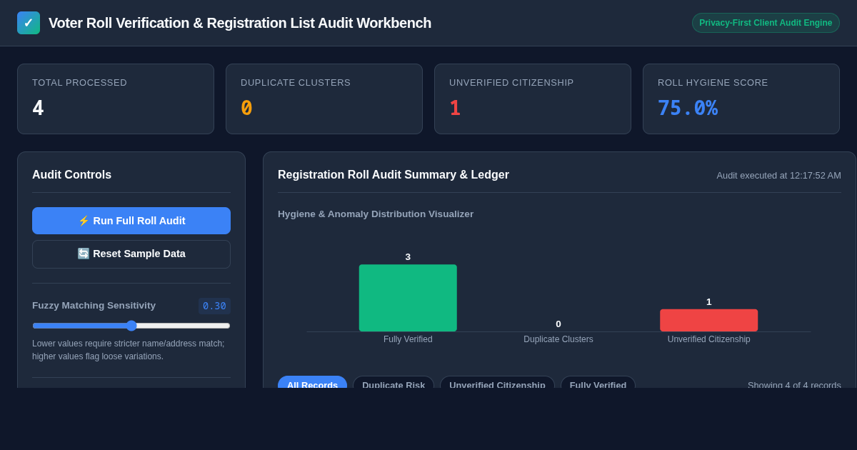 Voter Roll Verification & Registration List Audit Workbench preview