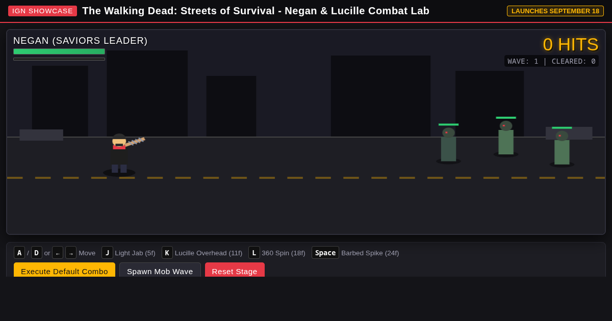 The Walking Dead: Streets of Survival - Negan & Lucille Combat Lab preview