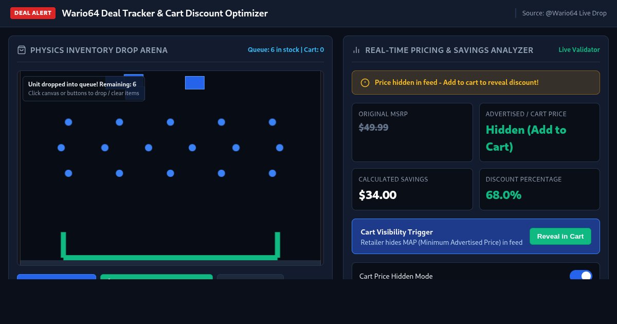 Wario64 Deal Tracker & Cart Discount Optimizer preview