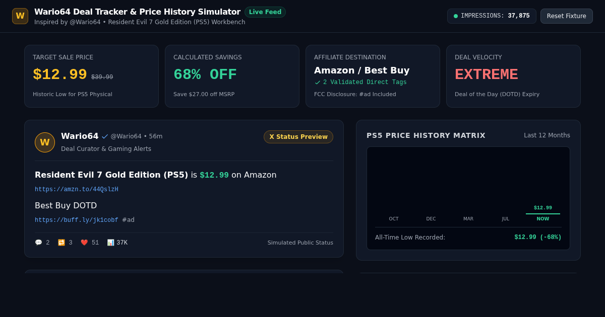 Wario64 Deal Tracker & Price History Simulator preview
