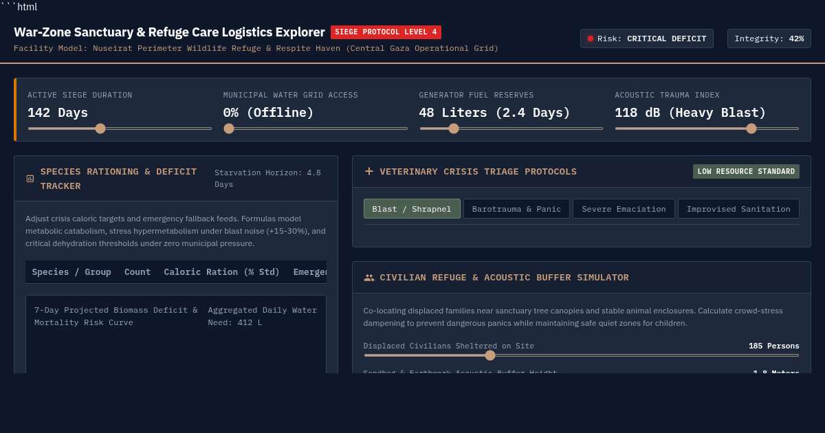 War-Zone Sanctuary & Refuge Care Logistics Explorer preview