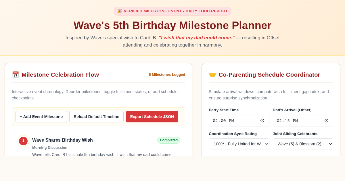 Wave Birthday Celebration Timeline & Family Milestone Planner preview
