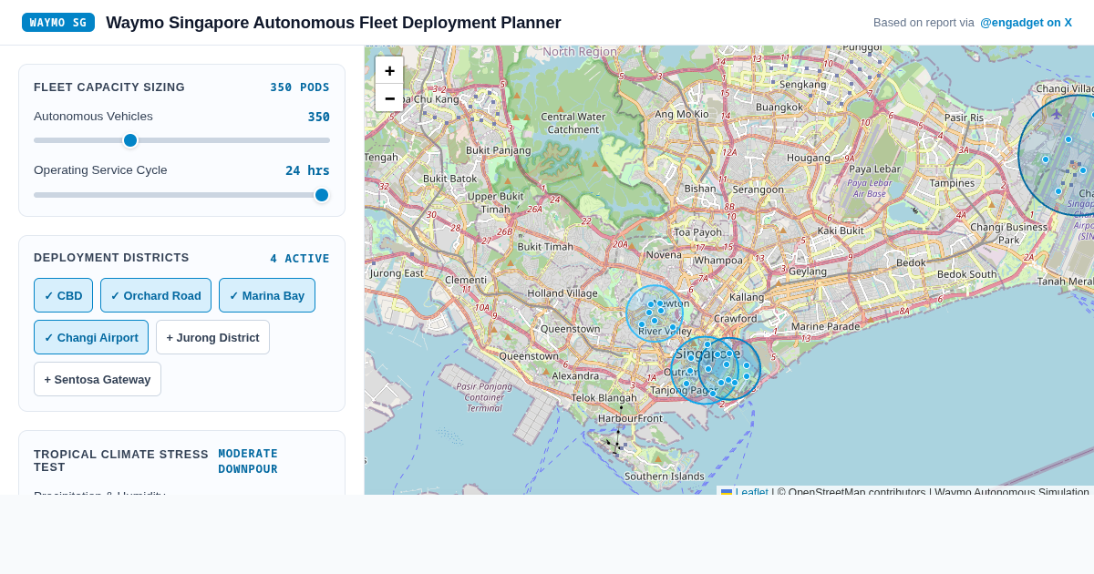 Waymo Singapore Autonomous Fleet Deployment Planner preview