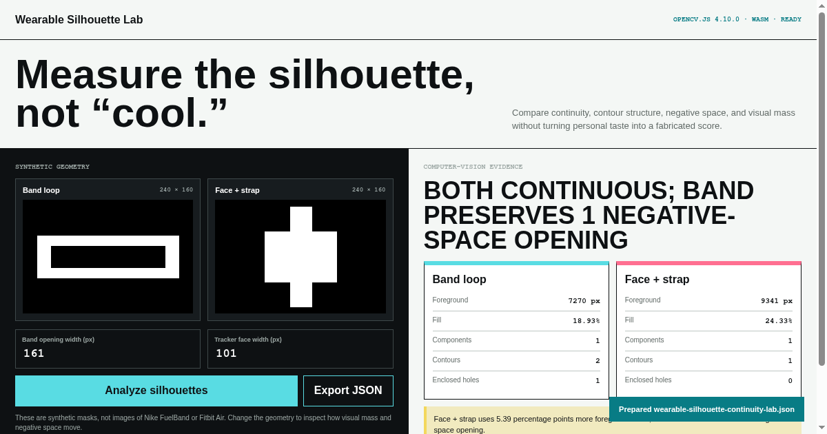 Wearable Silhouette Continuity Lab preview