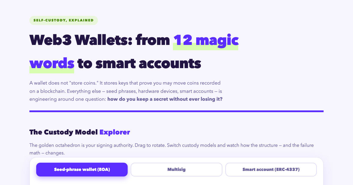 Web3 Wallets: From Seed Phrases to Smart Accounts preview