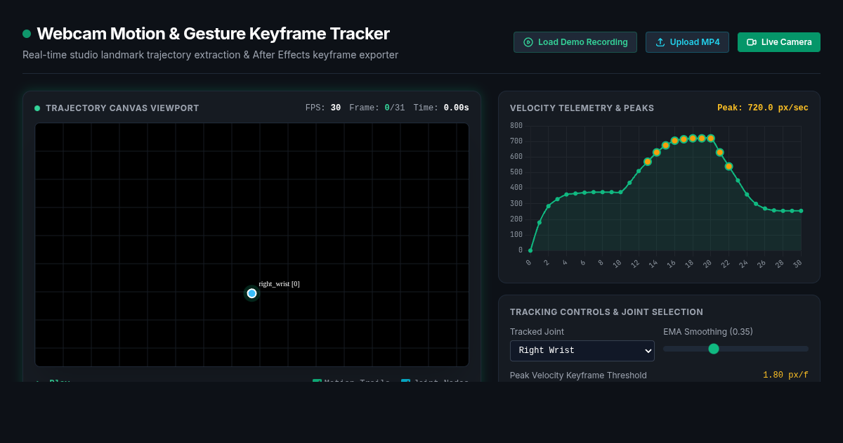 Webcam Motion & Gesture Keyframe Tracker preview