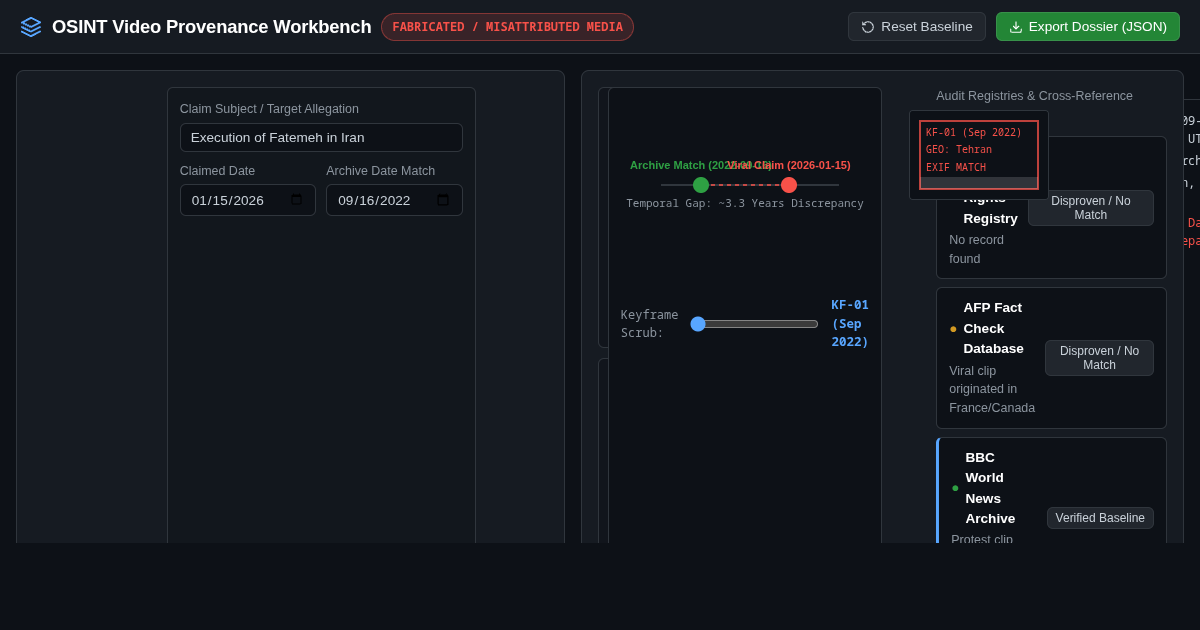 OSINT Video Provenance & Media Fact-Check Workbench preview