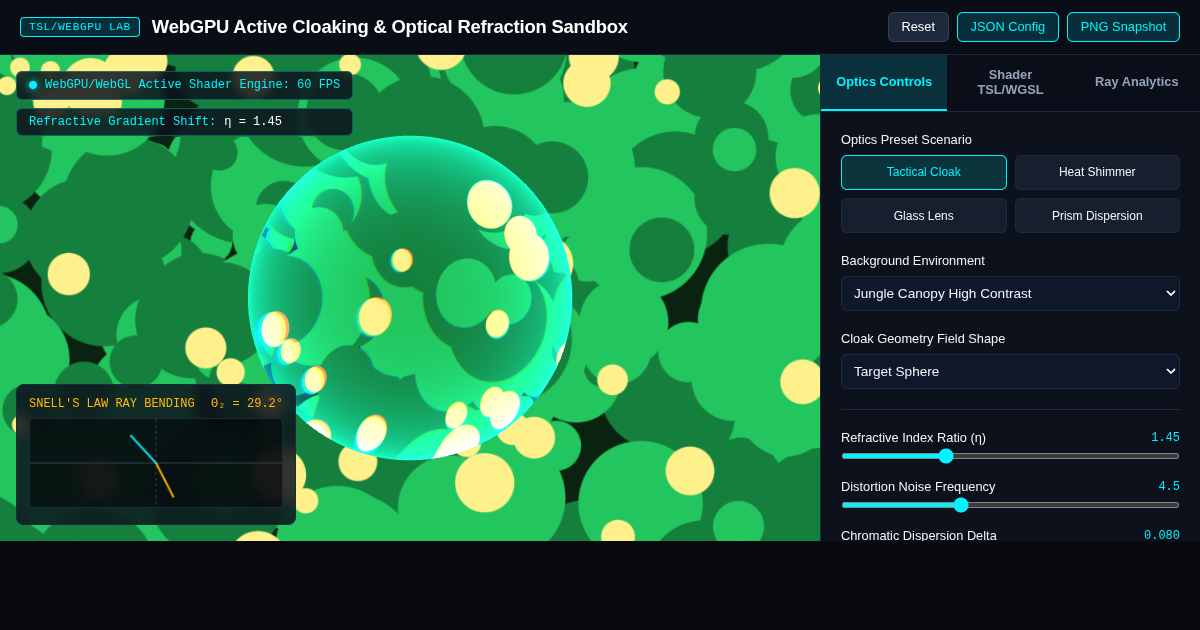 WebGPU Active Cloaking & Optical Refraction Sandbox preview