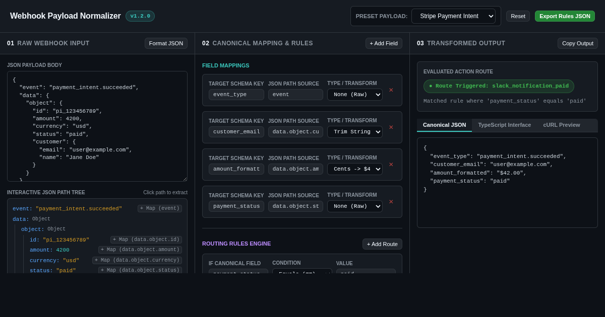 Webhook Payload Normalizer & Action Router preview