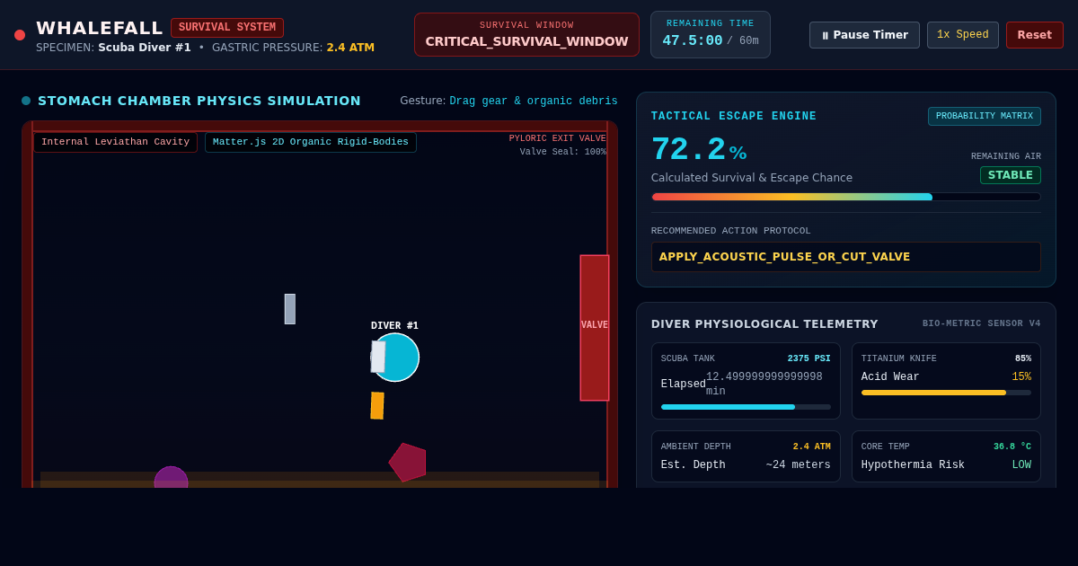 Whalefall Escape Simulator & Dive Timer preview