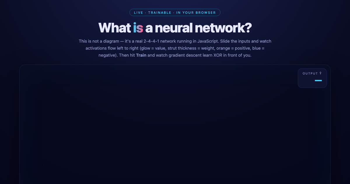 What IS a Neural Network? - A Live 3D Explorer preview