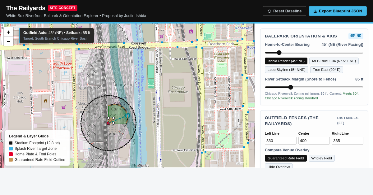 The Railyards: White Sox Chicago River Stadium & Field Site Explorer preview