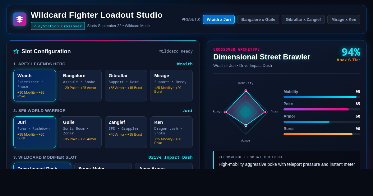 Wildcard Fighter Loadout Studio | Apex Legends x SF6 preview