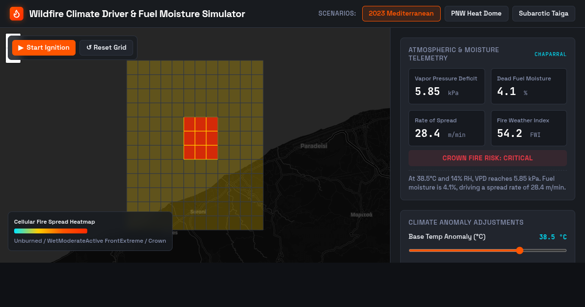 Wildfire Climate Driver & Fuel Moisture Simulator preview