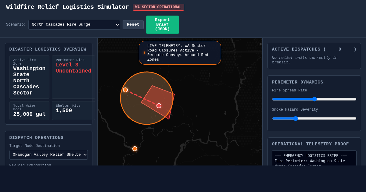 Wildfire Disaster Relief Logistics Simulator preview