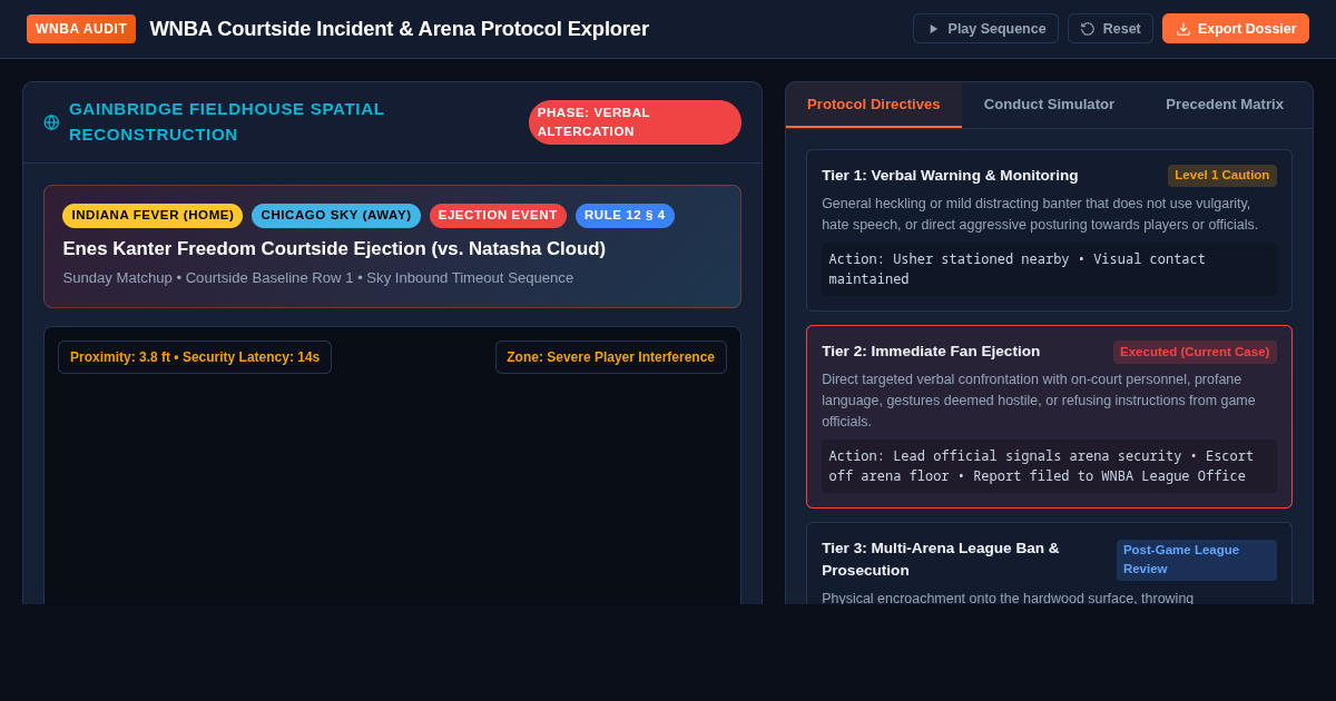 WNBA Courtside Incident & Arena Protocol Explorer preview