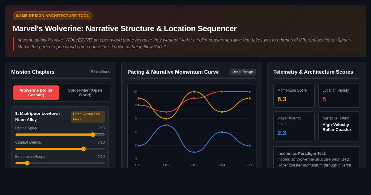 Marvel's Wolverine Narrative Structure & Location Sequencer preview