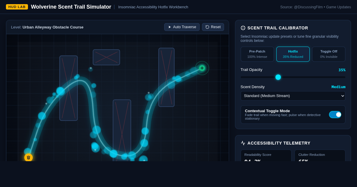 Wolverine Scent Trail Opacity & Toggle Simulator preview