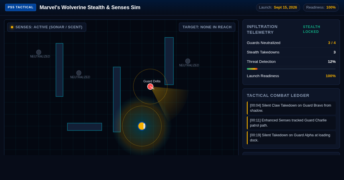 Marvel's Wolverine PS5 Enhanced Senses & Stealth Simulator preview