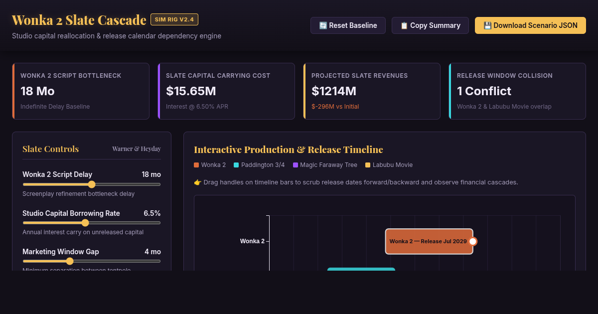 Wonka 2 Indefinite Delay & Studio Slate Impact Simulator preview