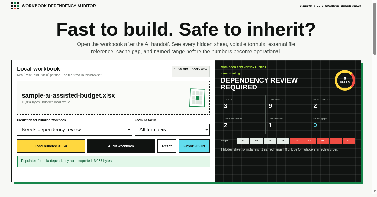Workbook Dependency Auditor preview