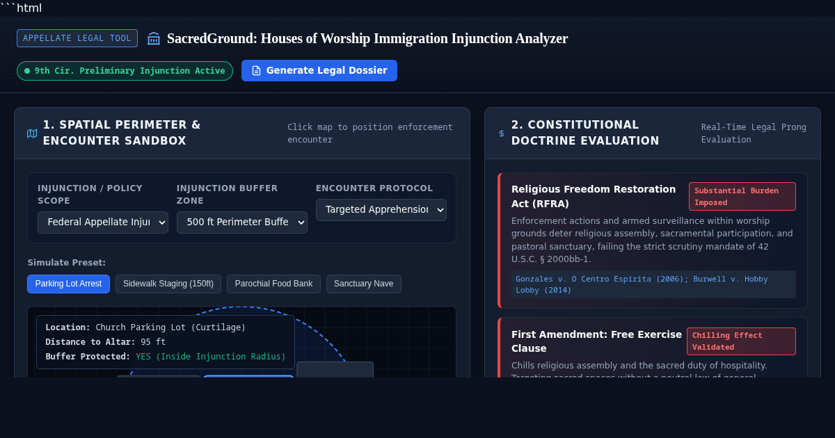 SacredGround: Houses of Worship Immigration Injunction & Policy Analyzer preview