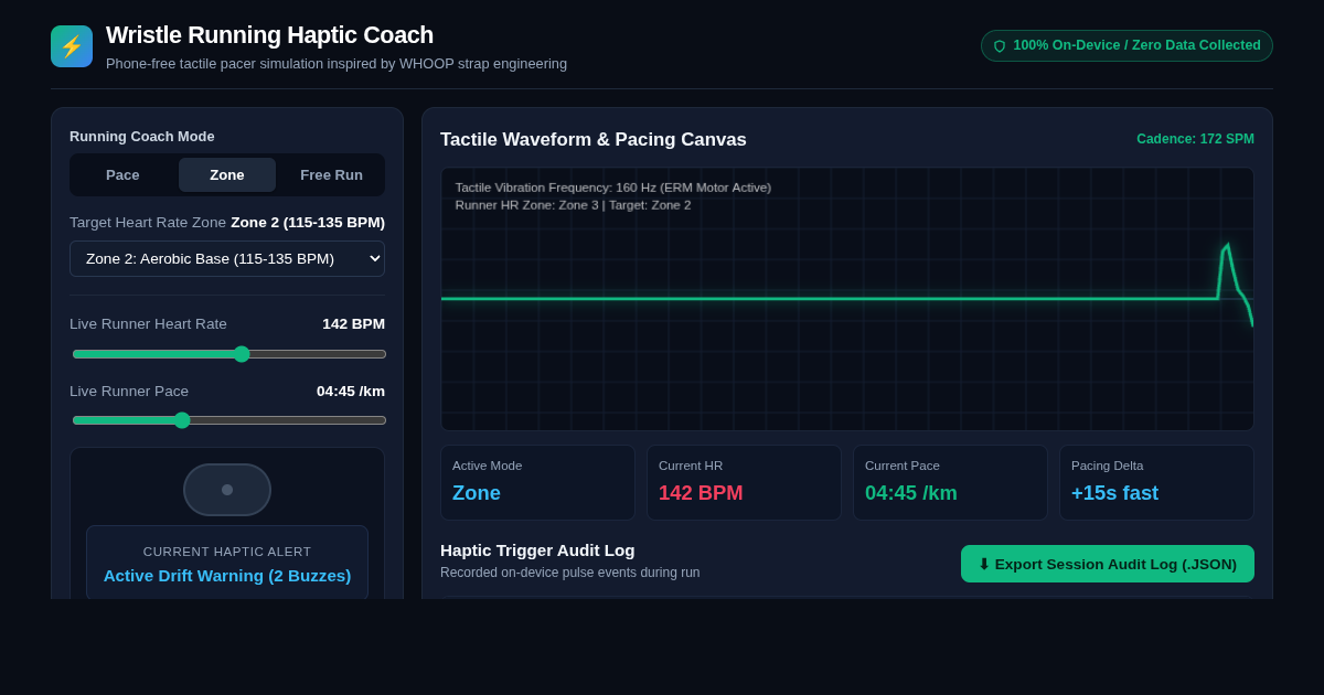 Wristle Running Haptic Coach Simulator preview