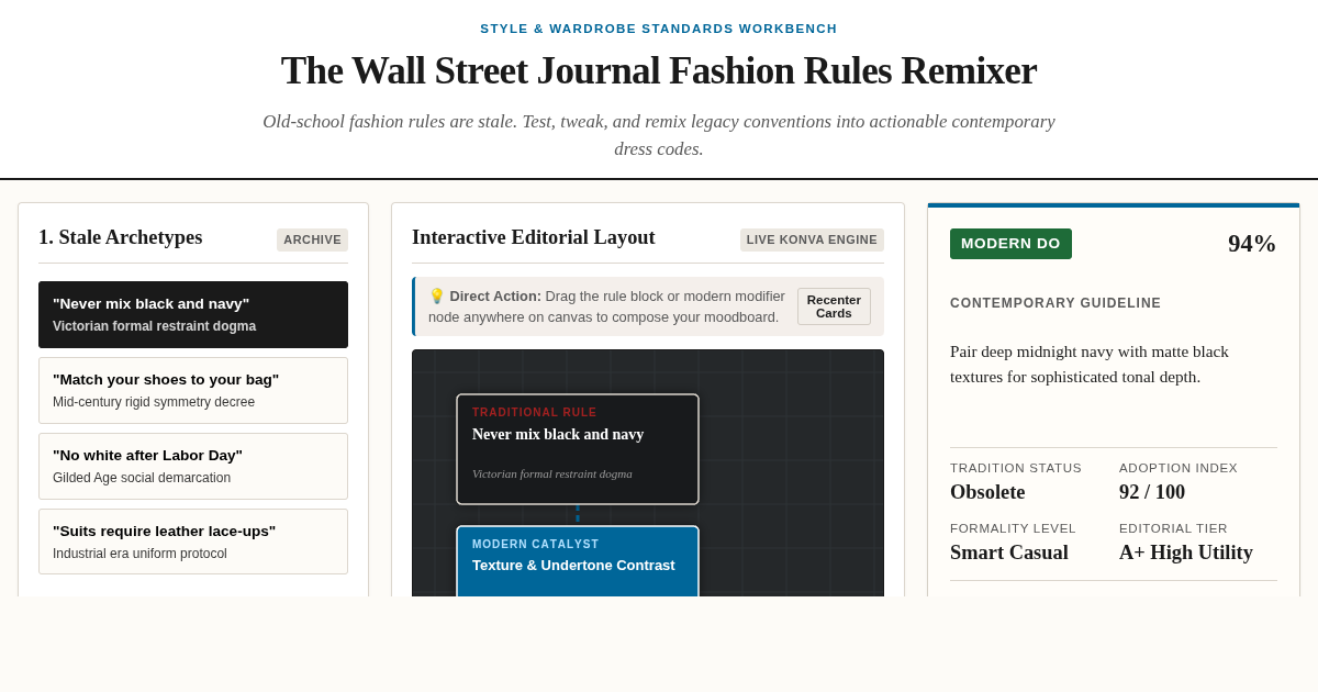 The Wall Street Journal Fashion Rules Remixer preview