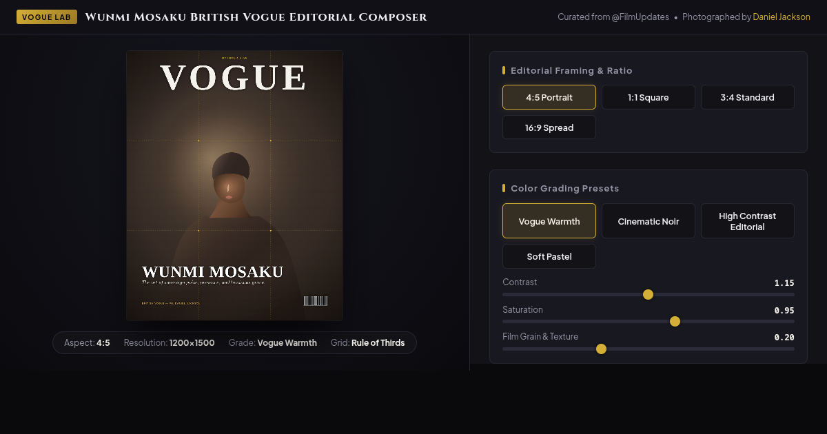 Wunmi Mosaku British Vogue Editorial Moodboard & Photo Spread Analyzer 40 preview