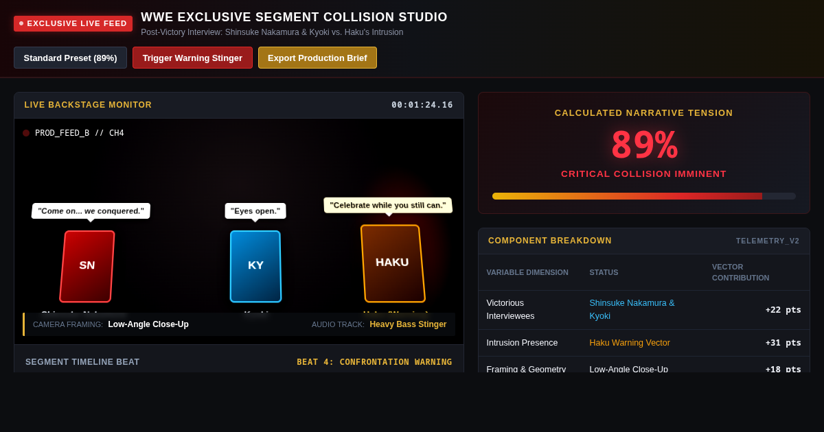WWE Exclusive Segment Collision & Narrative Tension Studio preview