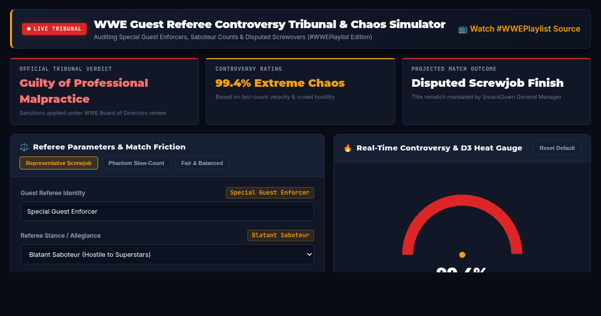 WWE Guest Referee Controversy Tribunal & Chaos Simulator preview