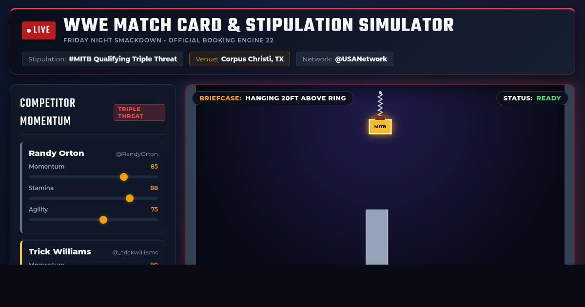 WWE Match Card & Stipulation Simulator 22 preview