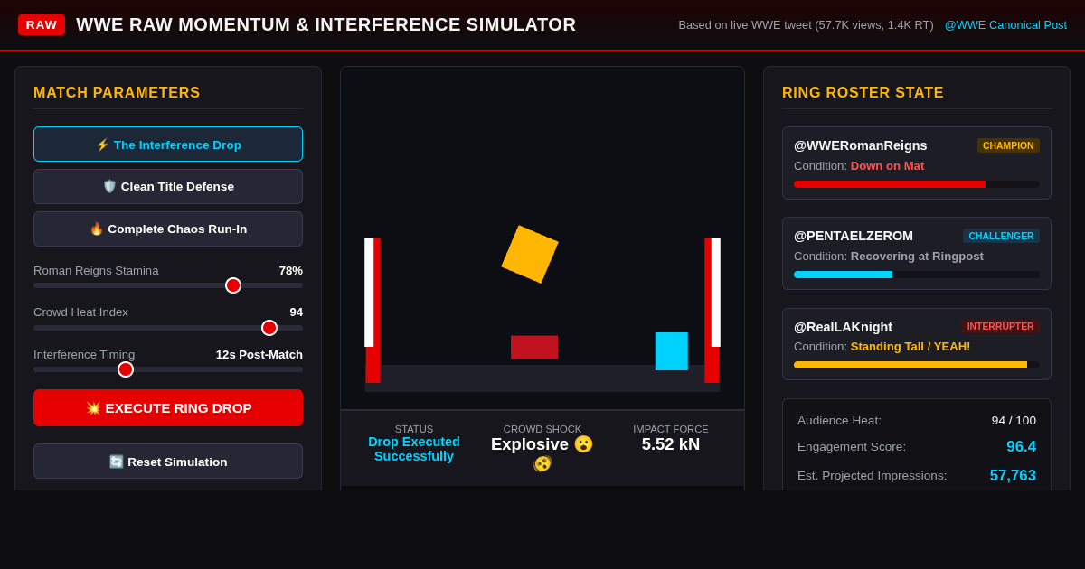 WWE Raw Momentum & Interference Simulator preview