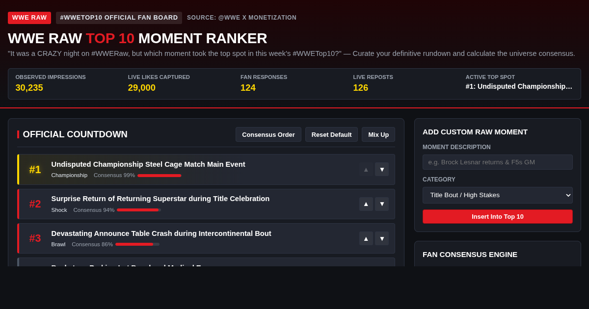 WWE Raw Top 10 Moment Ranker & Fan Poll Simulator preview