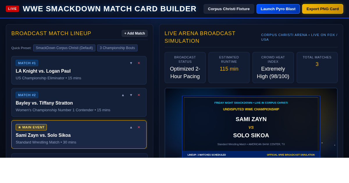 WWE Undisputed Championship Match Card & Card Builder preview