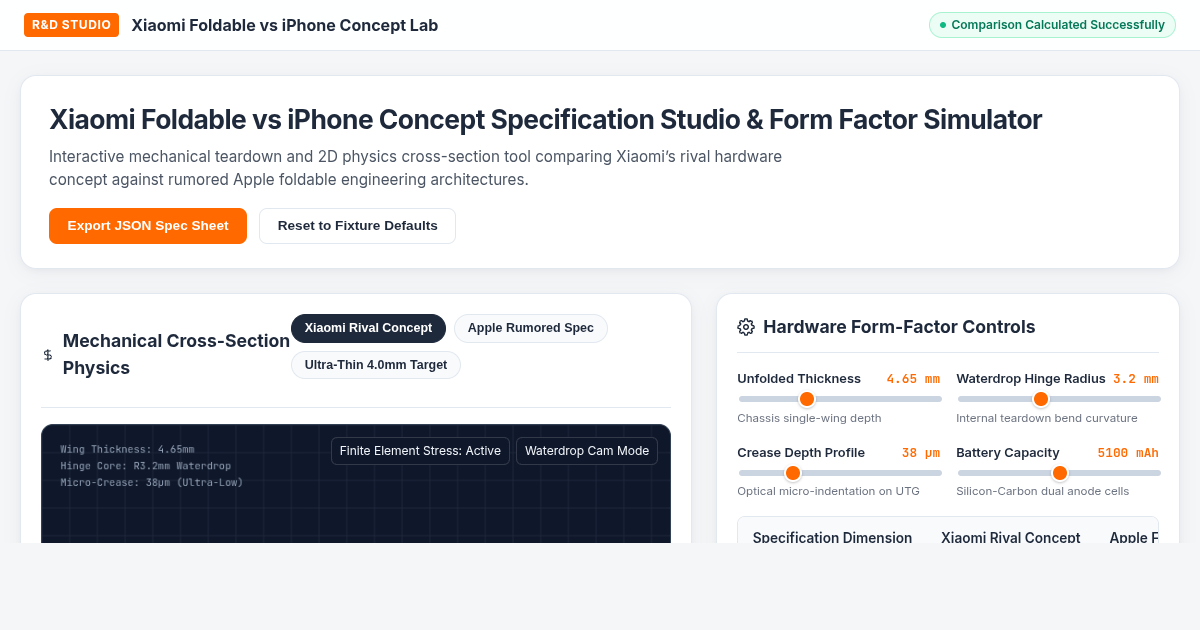 Xiaomi Foldable vs iPhone Concept Specification Studio & Form Factor Simulator preview