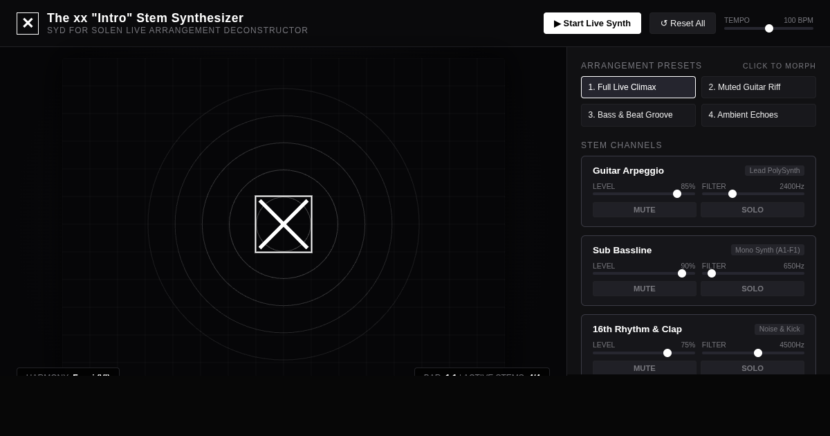 The xx "Intro" Stem Synthesizer & Visualizer preview