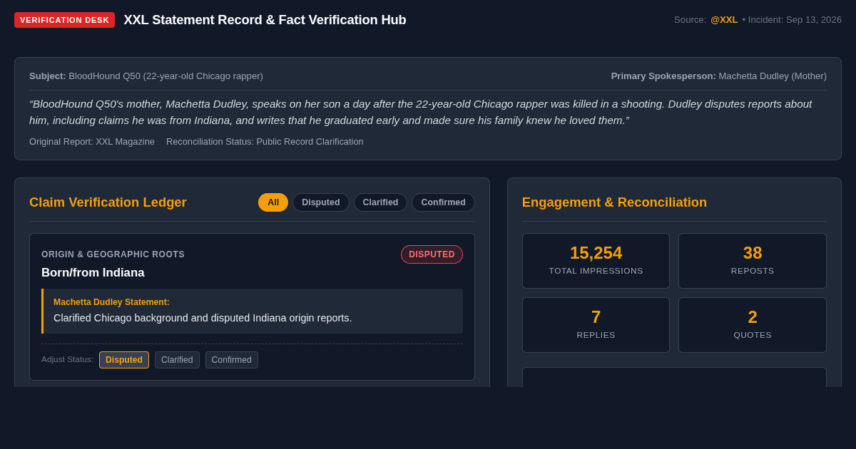 XXL Statement Record & Fact Verification Hub preview