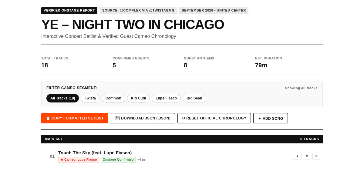 Ye – Night Two in Chicago Setlist & Guest Registry preview