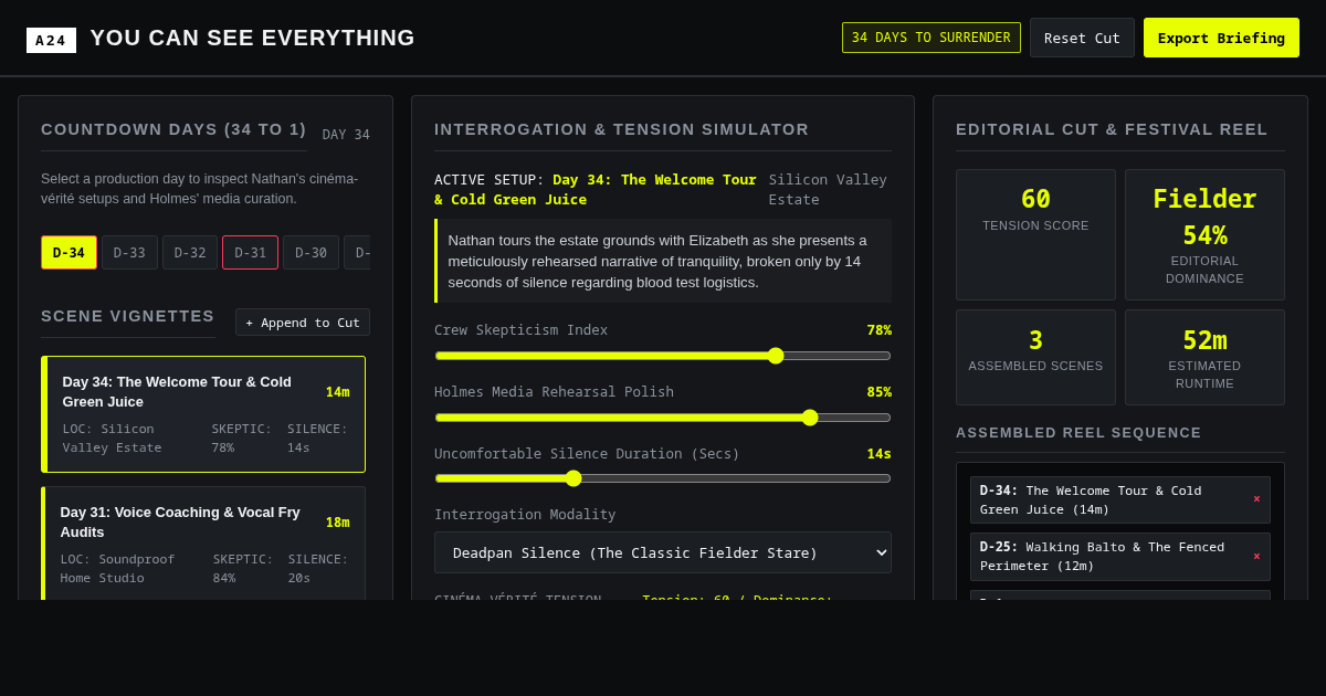YOU CAN SEE EVERYTHING: 34-Day Documentary Editing & Tension Desk preview