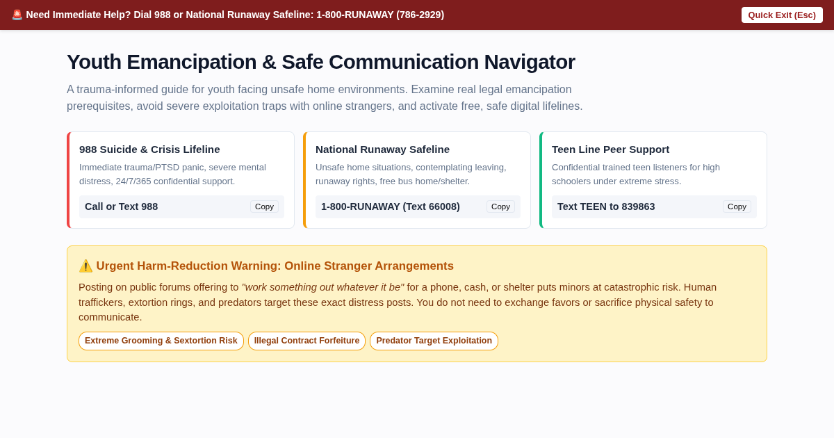 Youth Emancipation & Safe Communication Navigator preview