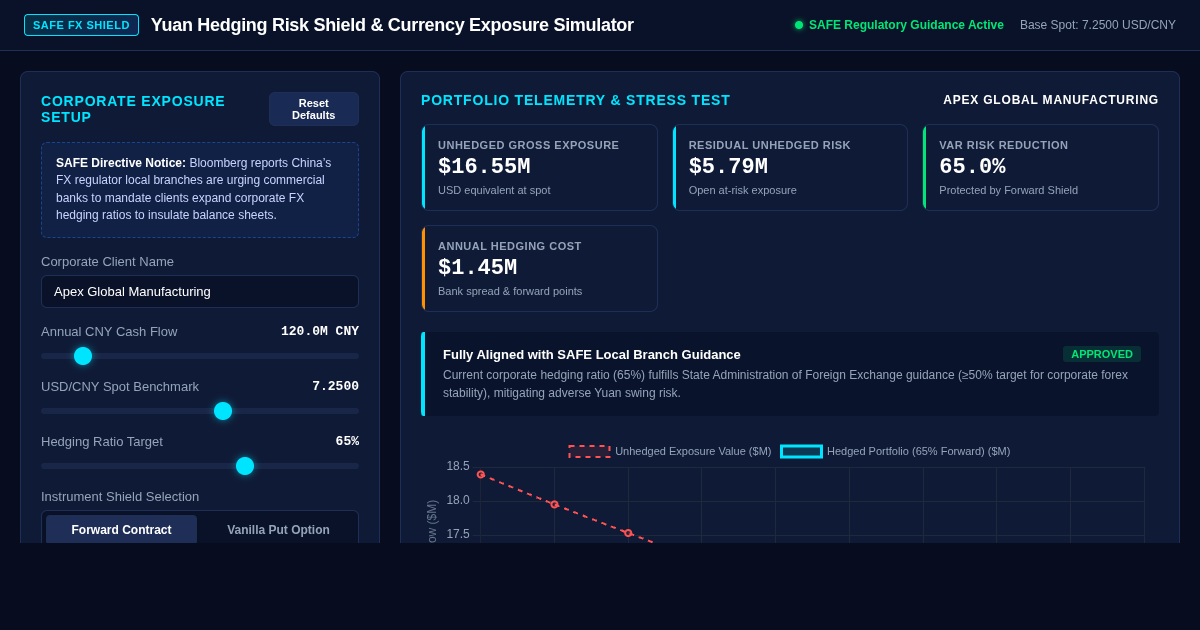 Yuan Hedging Risk Shield & Currency Exposure Simulator preview