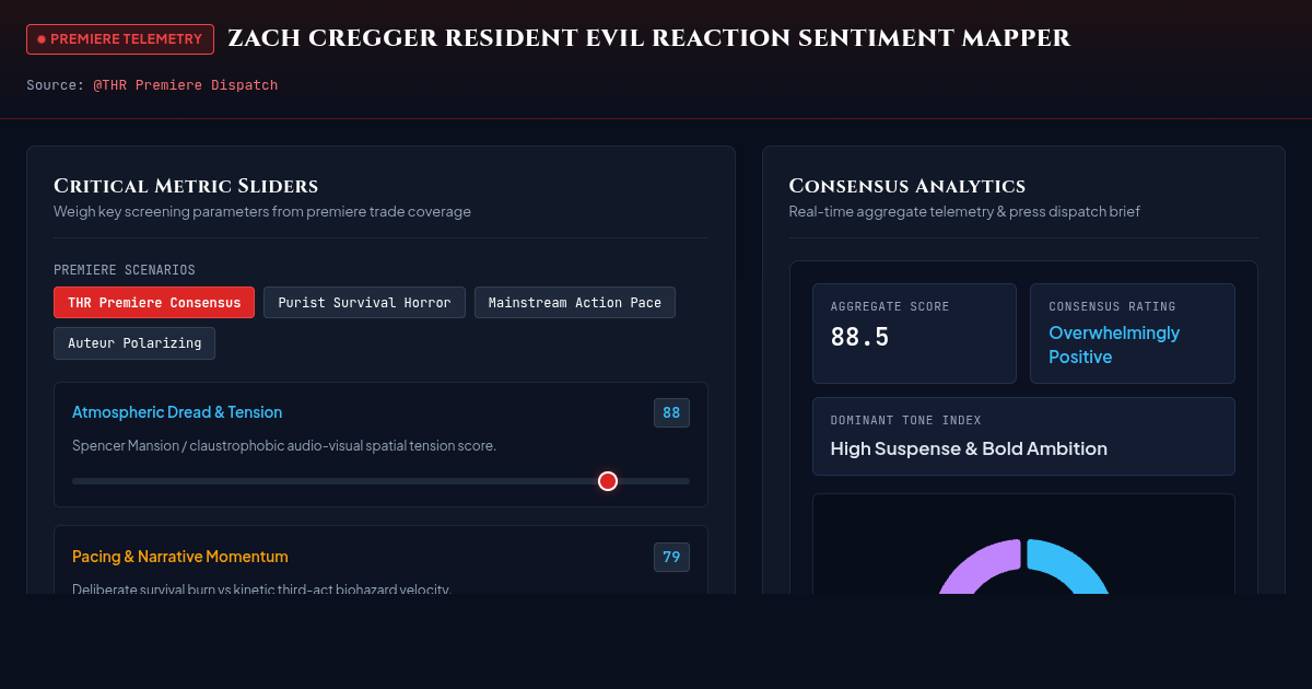Zach Cregger Resident Evil Reaction Sentiment Mapper preview