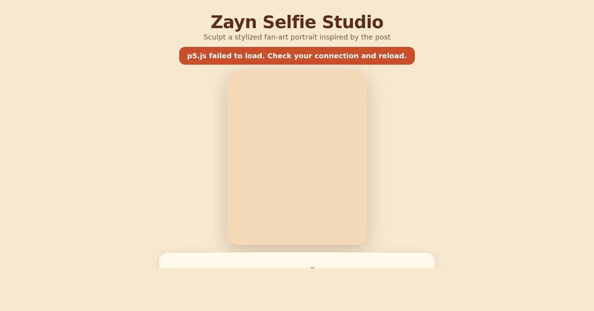 Zayn Selfie Studio — Stylized Fan Portrait Composer preview